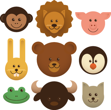 Happy creatures animal mat - TenStickers