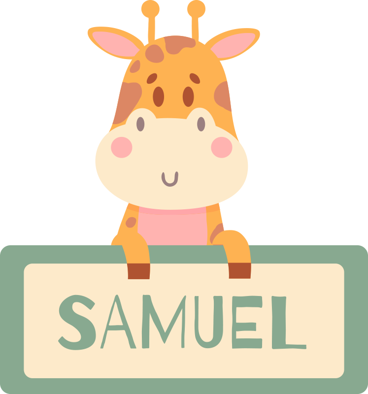 Animal mat with personalized giraffe label - TenStickers