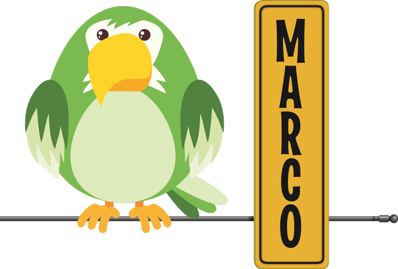 Animal mat wild parrot with name - TenStickers