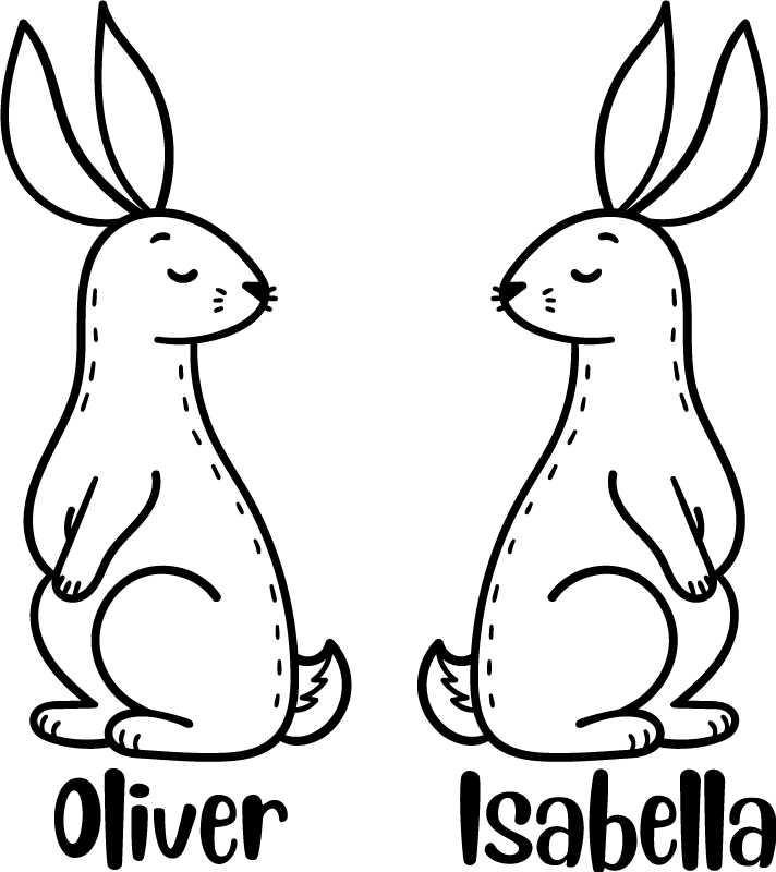 Animal mat personalised easter bunnies - TenStickers