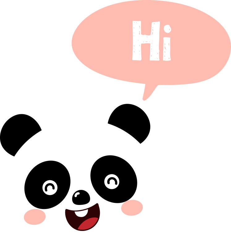 Animal mat with cartoon panda waving hello - TenStickers