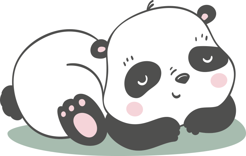 Animal mat with panda illustration - TenStickers