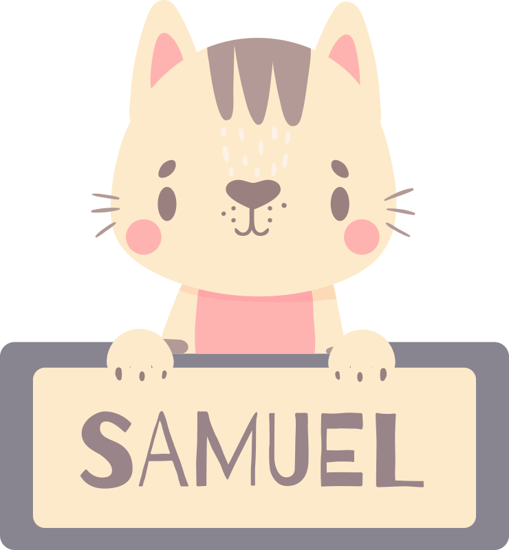 Animal mat personalized cat name tag - TenStickers
