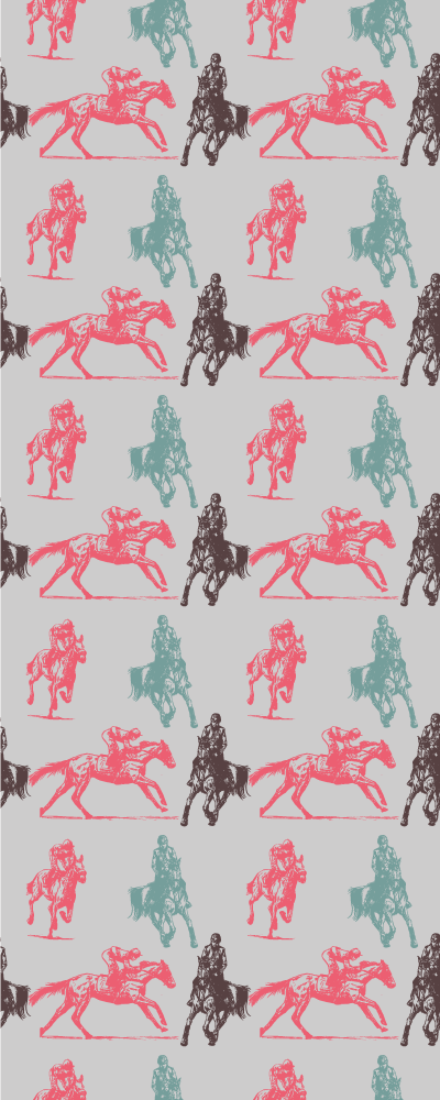 Animal mat in various colors on gray horse pattern - TenStickers
