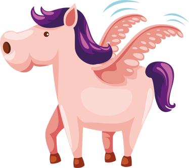 Animal mat cute winged pony - TenStickers