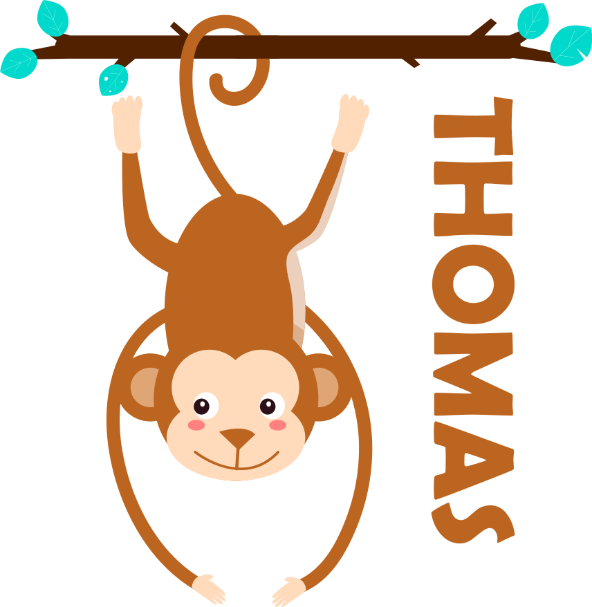Whimsical monkey style animal mat - TenStickers