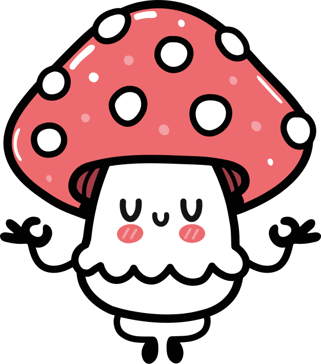 Animal mat cute mushroom character - TenStickers