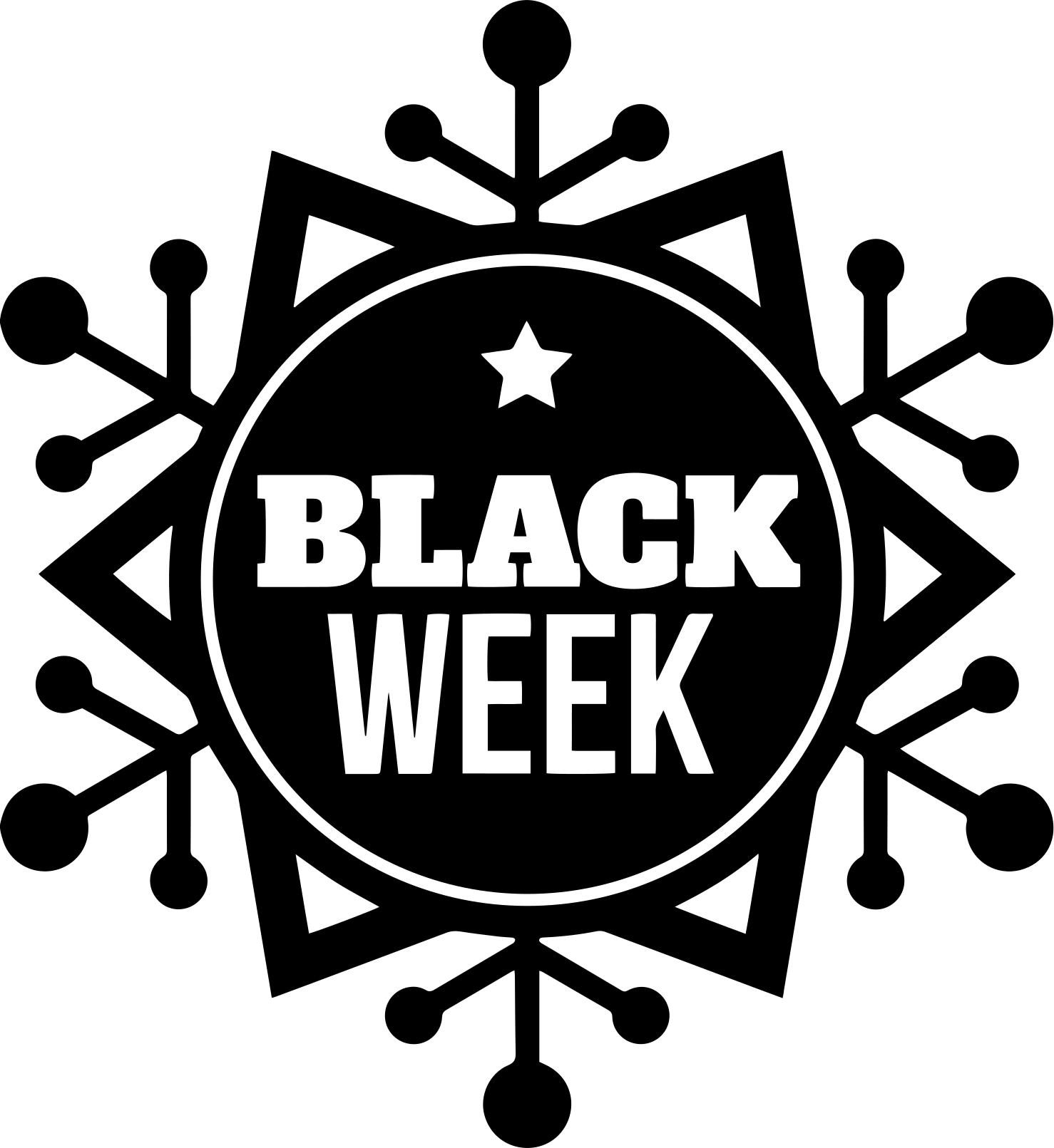 Black friday rug snowflake black week - TenStickers