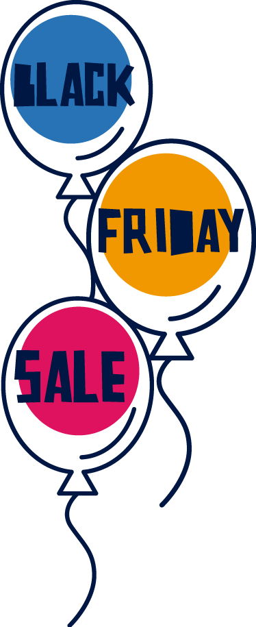 Black friday rug colorful hot air balloons - TenStickers