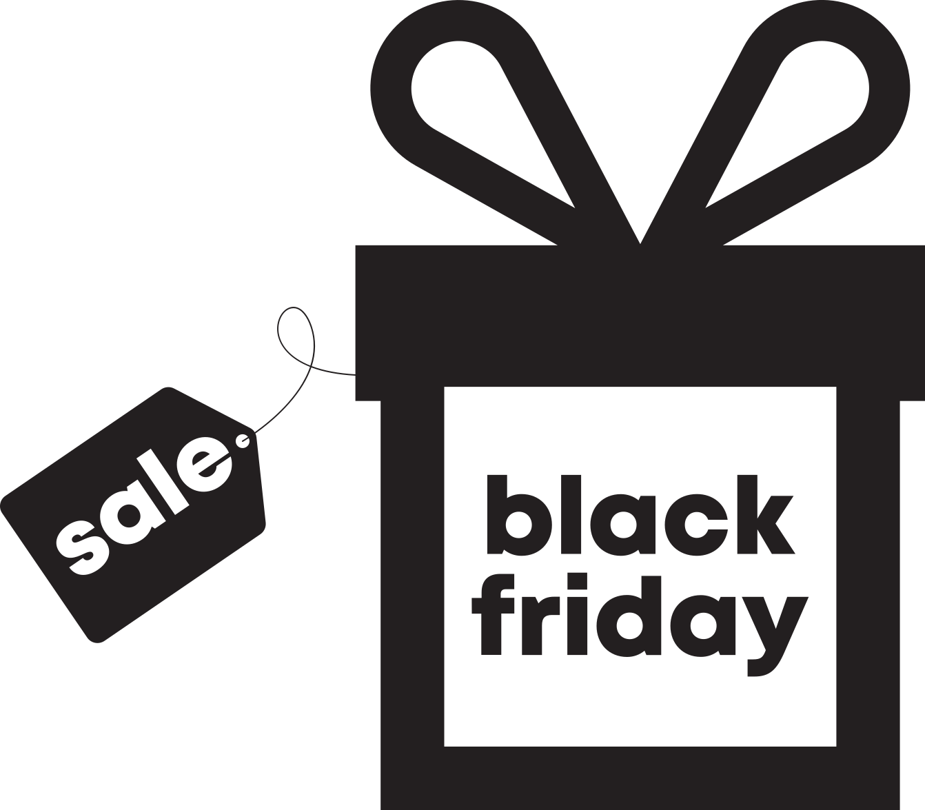 Black friday rug wrapped in a gift - TenStickers