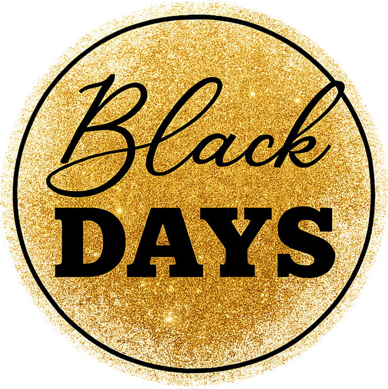 White and golden black friday rug - TenStickers