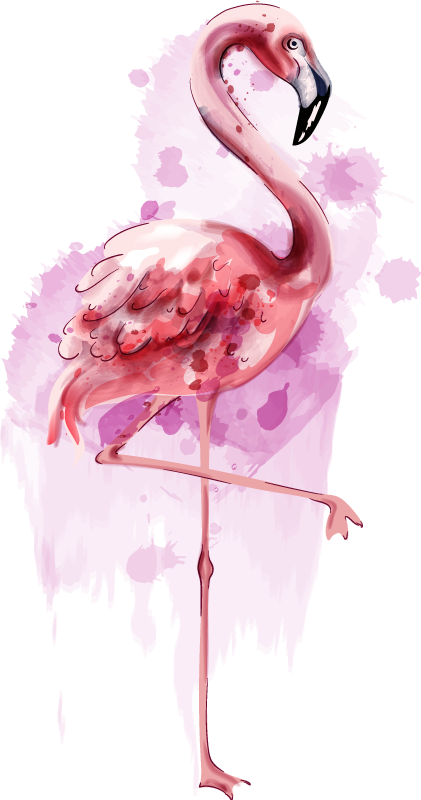 Animal mat elegant flamingo silhouette - TenStickers