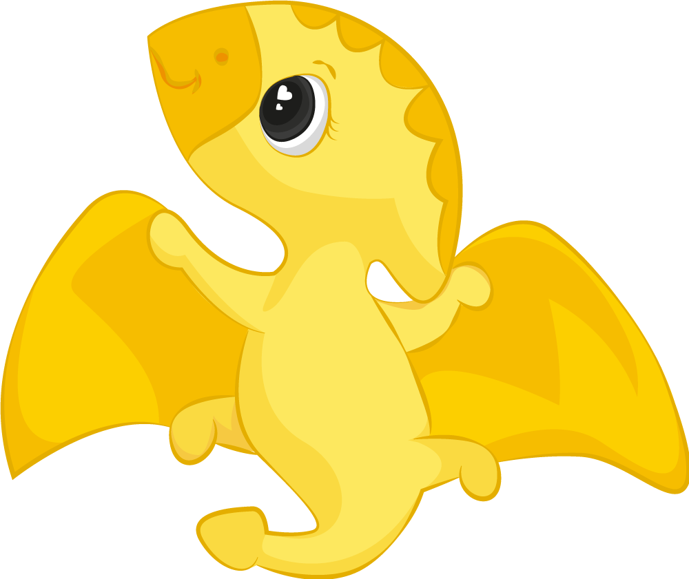 Animal mat cheerful yellow dragon - TenStickers
