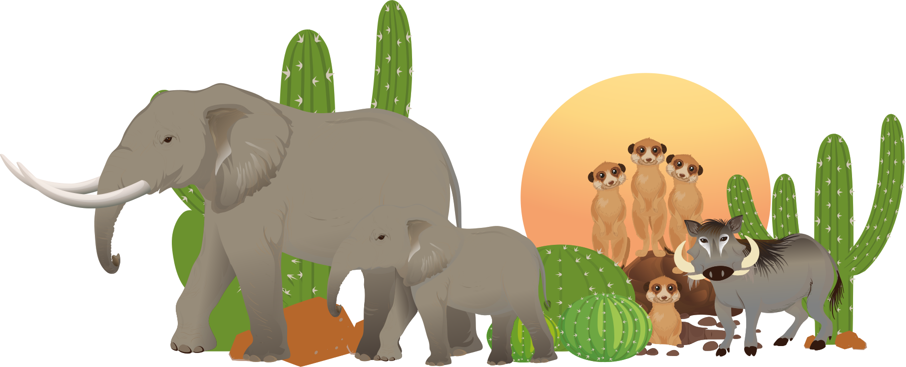 Animal mat safari animal scene - TenStickers