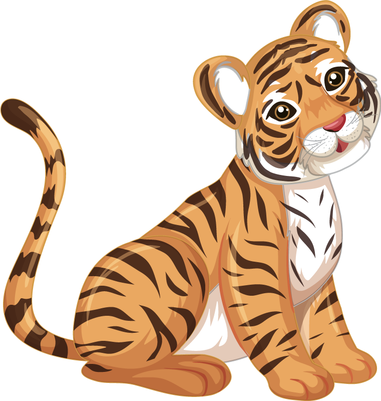 Playful tiger cub animal mat - TenStickers