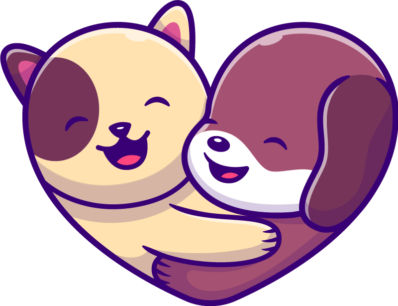 Cute animal embrace animal mat - TenStickers