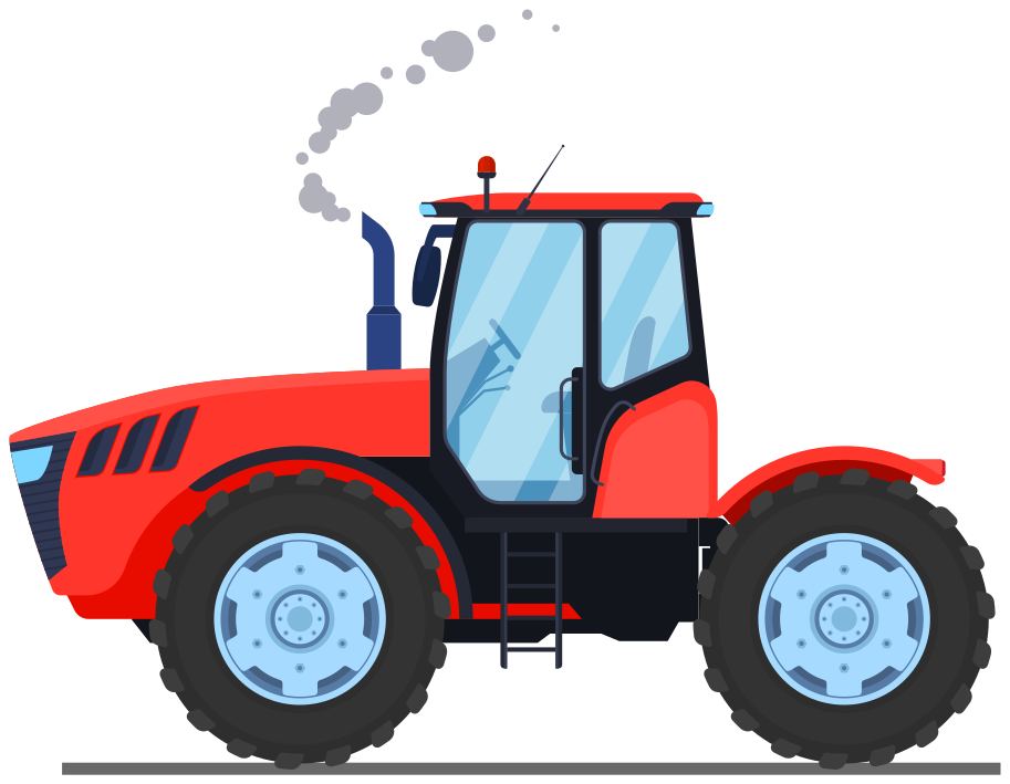 Animal mat red farm tractor - TenStickers