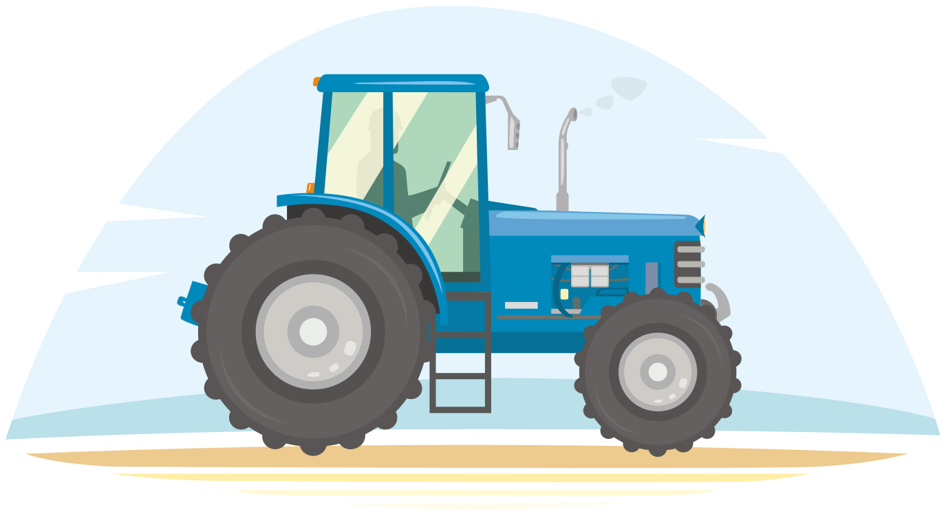 Animal mat with blue tractor design - TenStickers