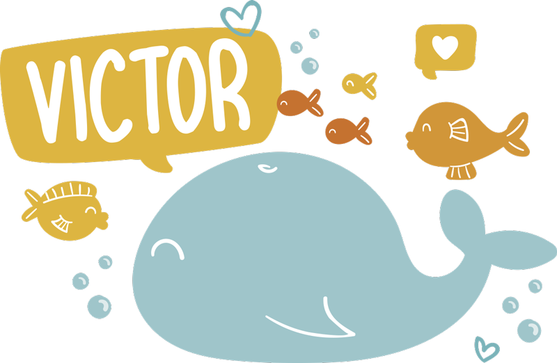 Cute whale design animal mat - TenStickers