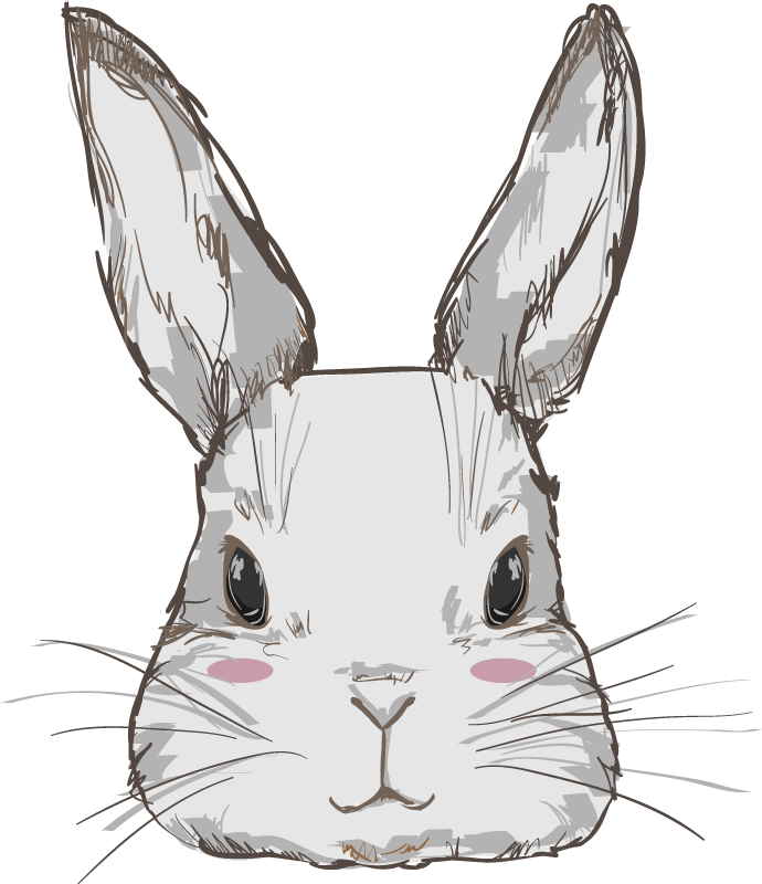 Animal mat cute rabbit head - TenStickers
