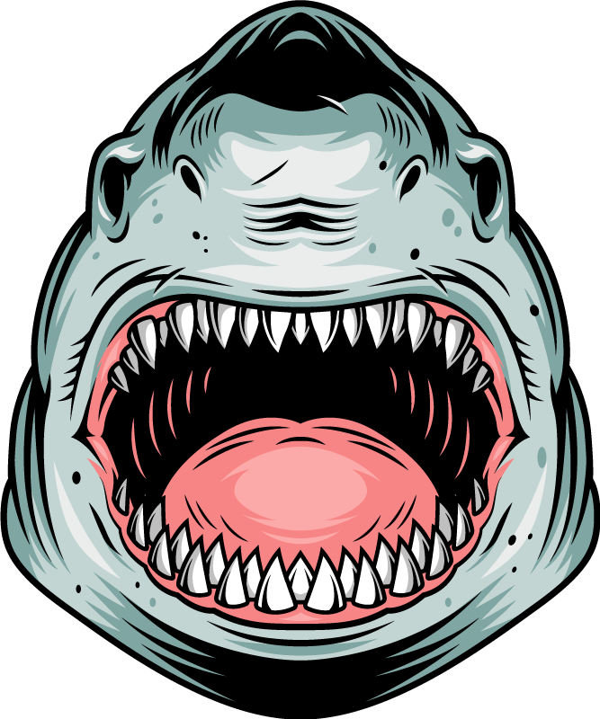 Animal mat ferocious shark head - TenStickers