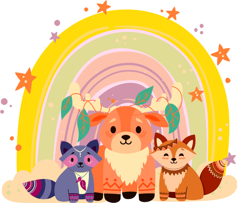 Animal mat adorable animal trio - TenStickers