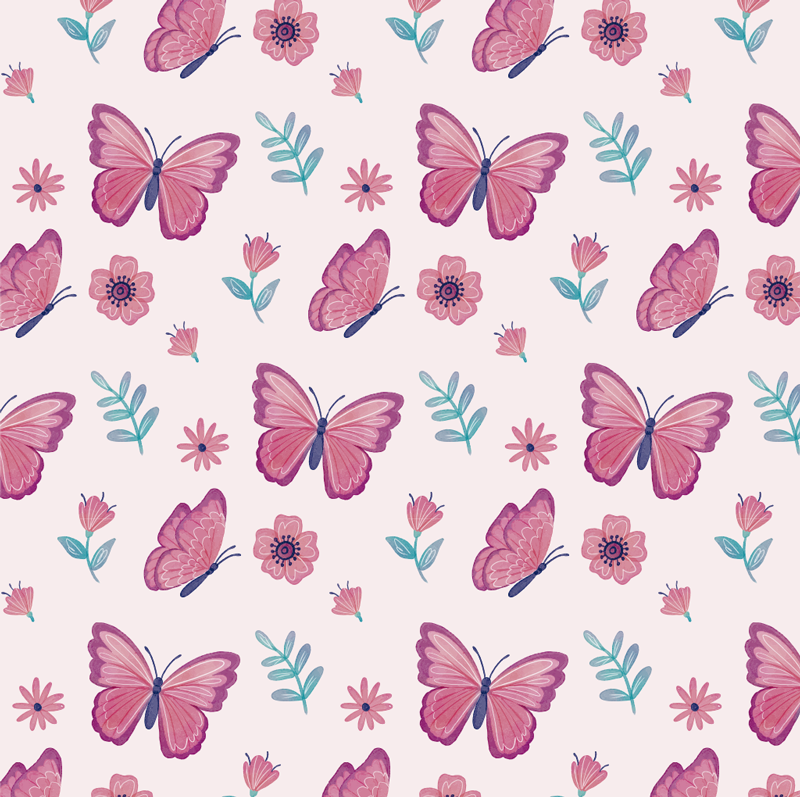 Animal mat butterfly flower design - TenStickers