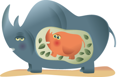 Animal mat for pregnant rhino mother - TenStickers