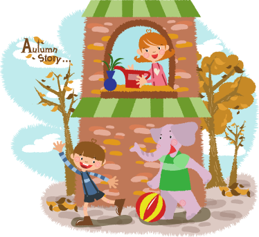Animal mat for kids playing with elephants - TenStickers