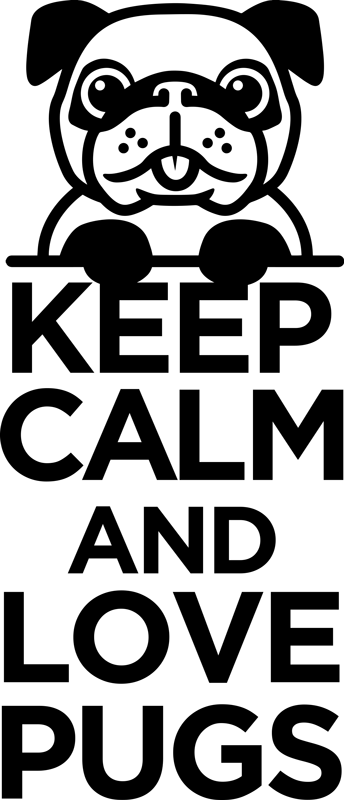 Animal mat keep calm and love pugs - TenStickers