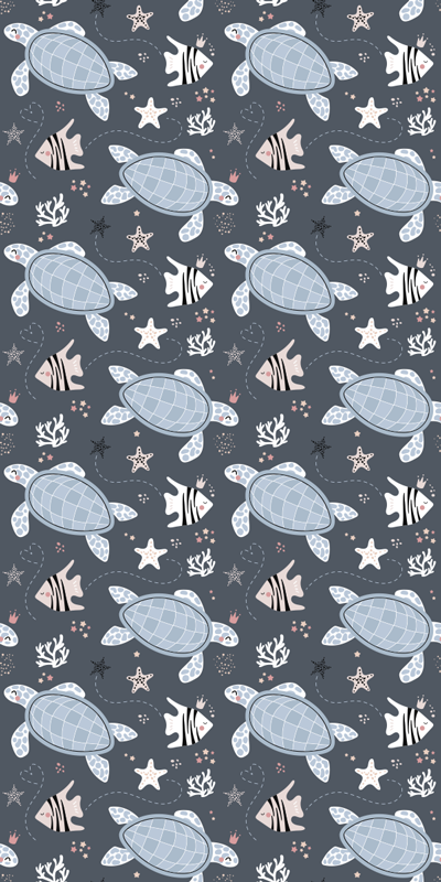 Animal mat turtles and fish under sea design - TenStickers