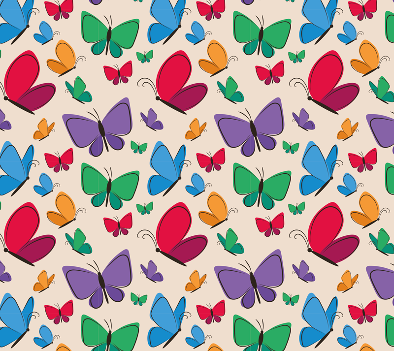 Animal mat with butterflies flying for kids - TenStickers