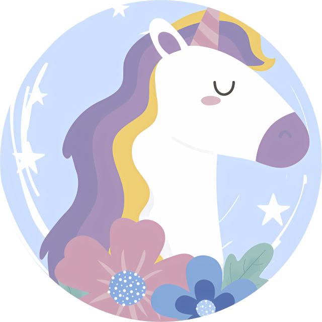 Bright hair unicorn animal mat - TenStickers