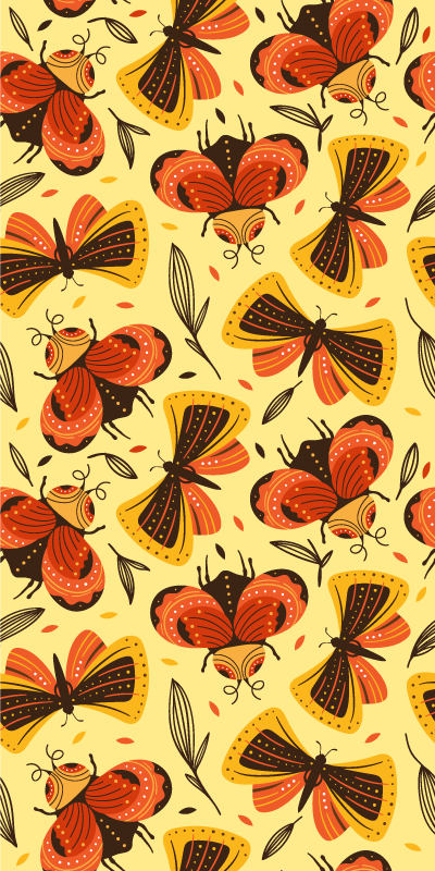 Animal mat butterfly on flower design - TenStickers