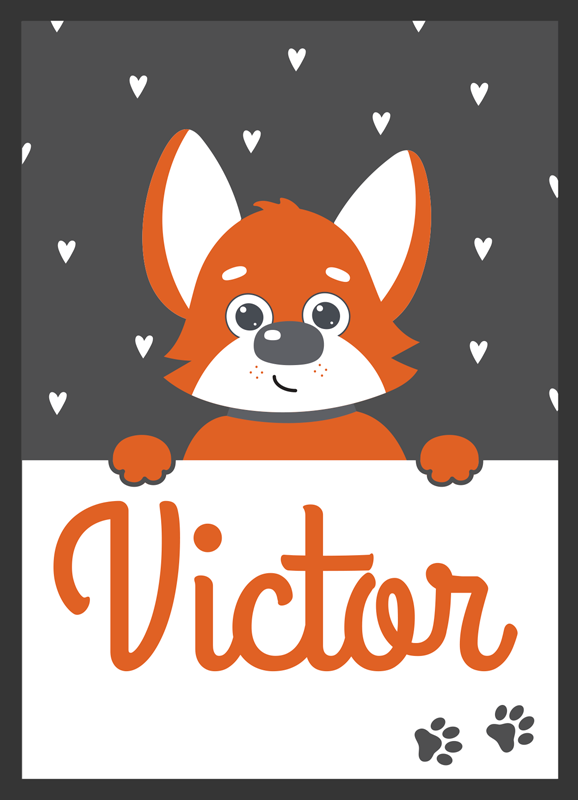 Animal mat personalized dog kids poster - TenStickers