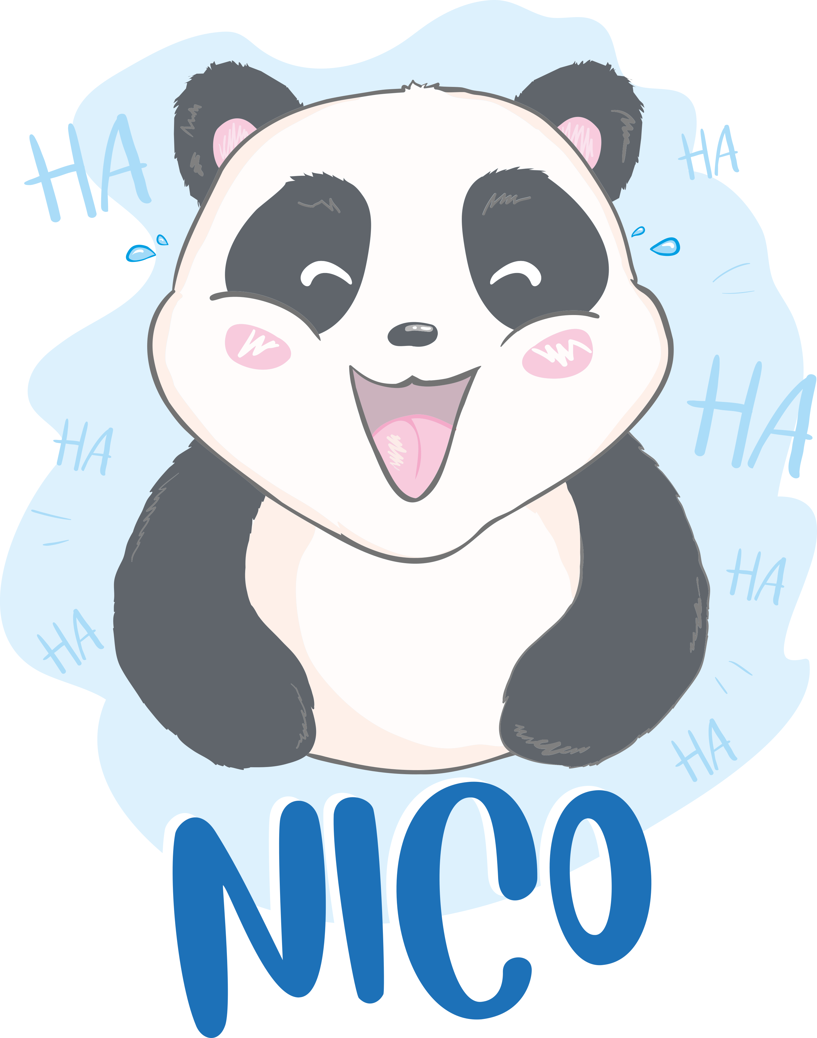 Animal mat baby panda amazed by its name - TenStickers