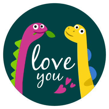 Love you dinosaur animal mat - TenStickers