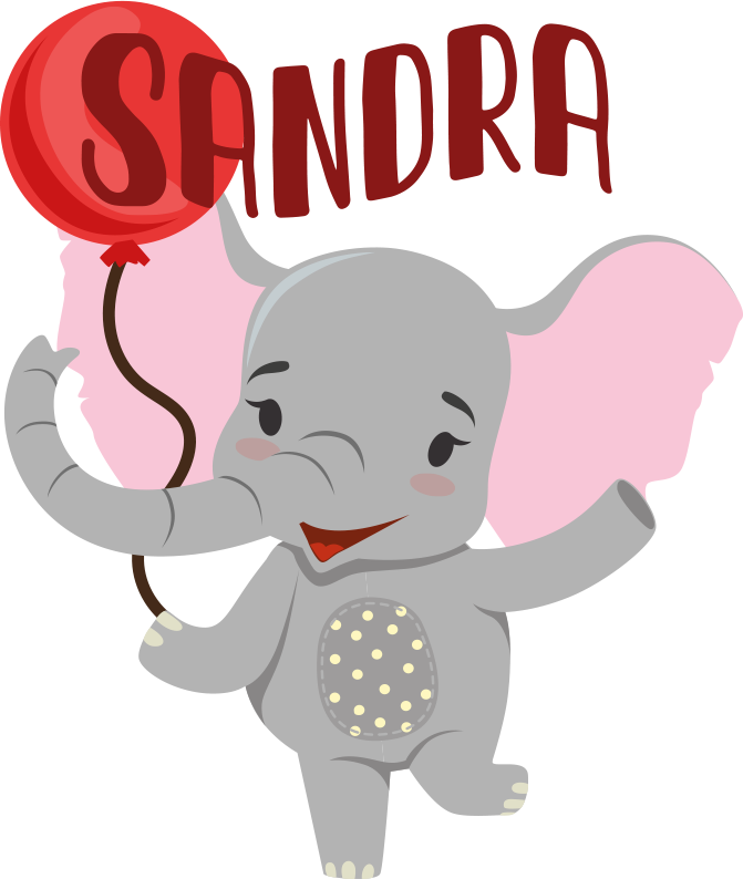 Animal mat with elephant and balloon design - TenStickers