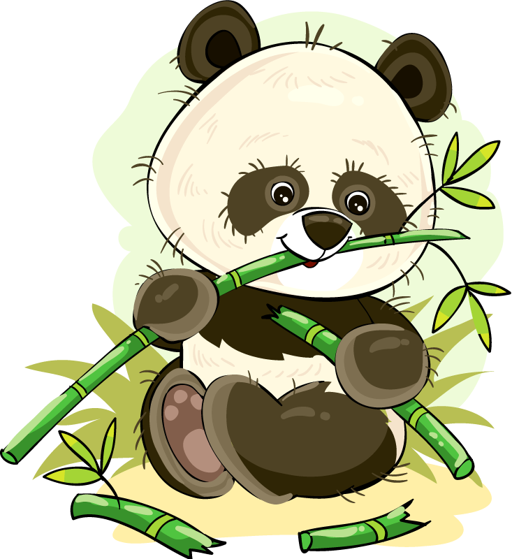 Cute panda emblem animal mat - TenStickers