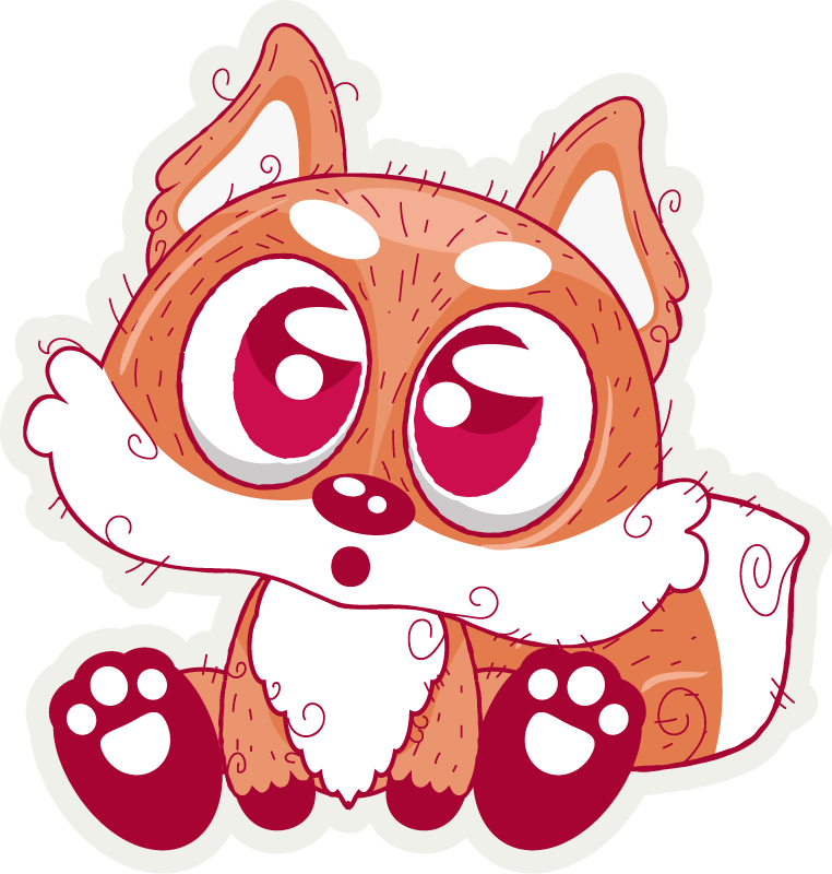 Cute anime fox animal mat - TenStickers