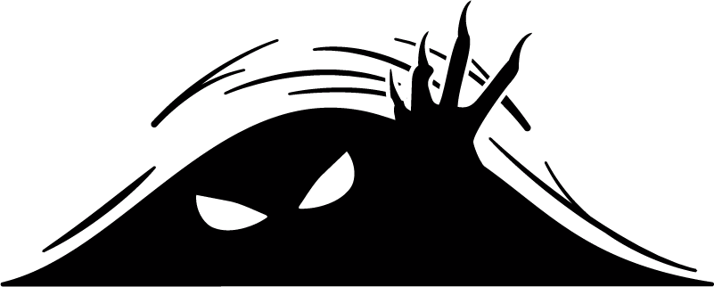 Halloween rugs monster peeking out - TenStickers