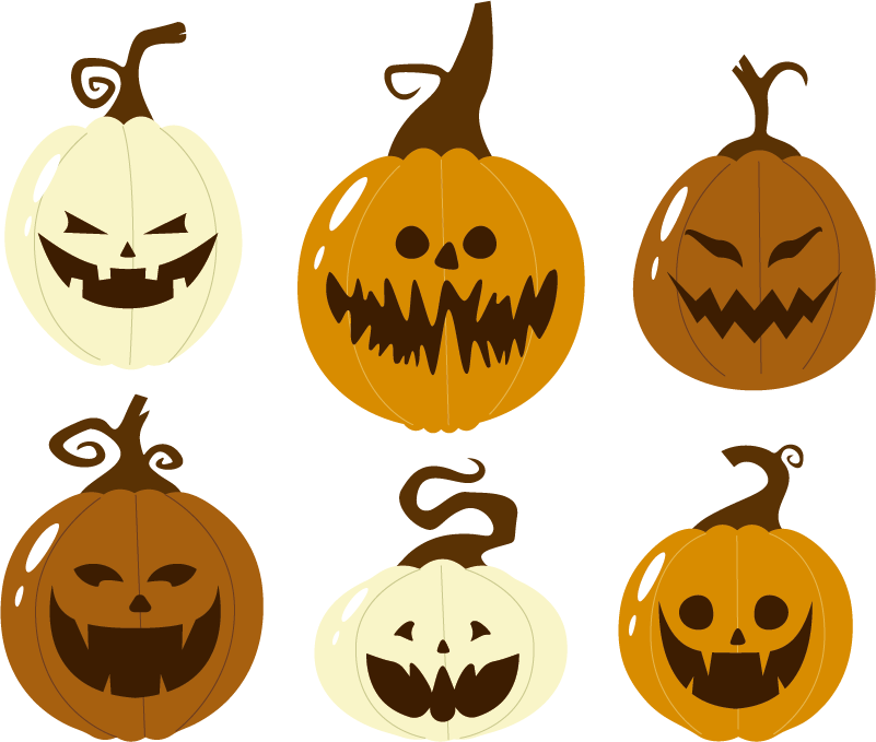 Halloween rugs spooky pumpkin face set - TenStickers