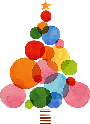 Colorful watercolor christmas rug - TenStickers