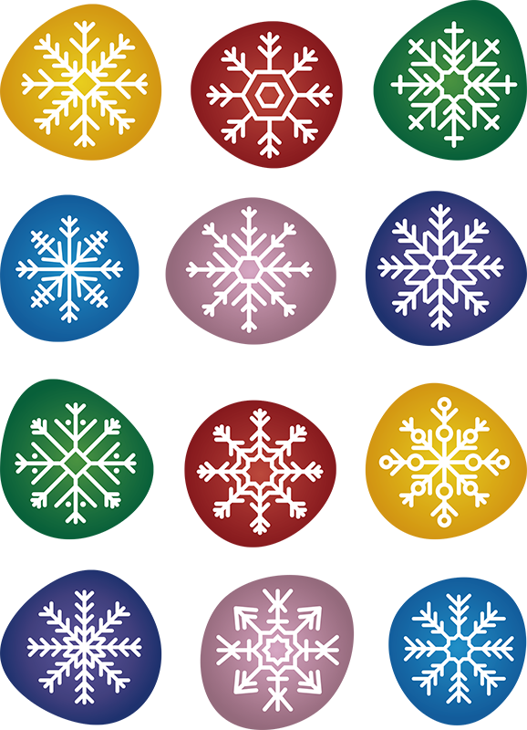Christmas rug colorful snowflakes - TenStickers