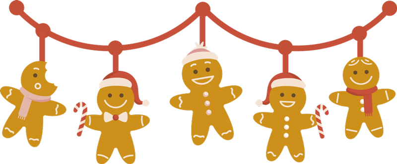 Christmas rug cookie border design - TenStickers