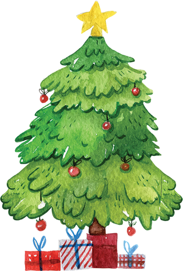 Christmas rug with tree and presents - TenStickers
