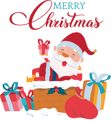 Christmas rug we have a merry christmas with santa claus - TenStickers
