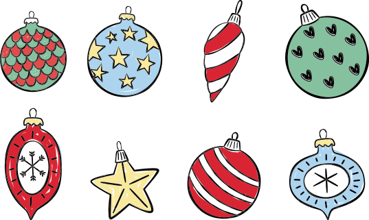 Christmas rug set of vintage christmas balls - TenStickers