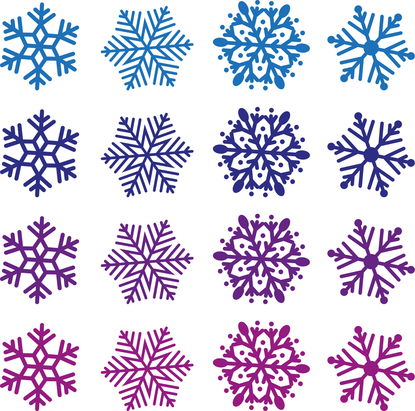 Christmas rug purple and blue snowflakes pack - TenStickers