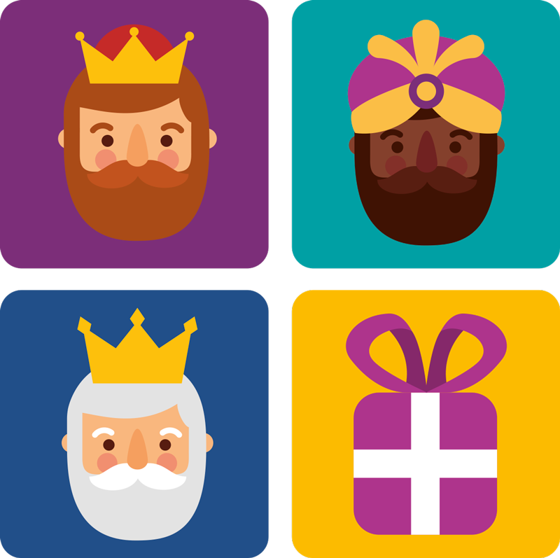 Christmas rug three kings set - TenStickers